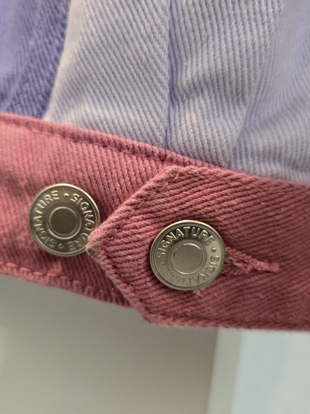 Signature8 Pink and Lavender Colorblock Denim Jacket - Picture 10 of 11
